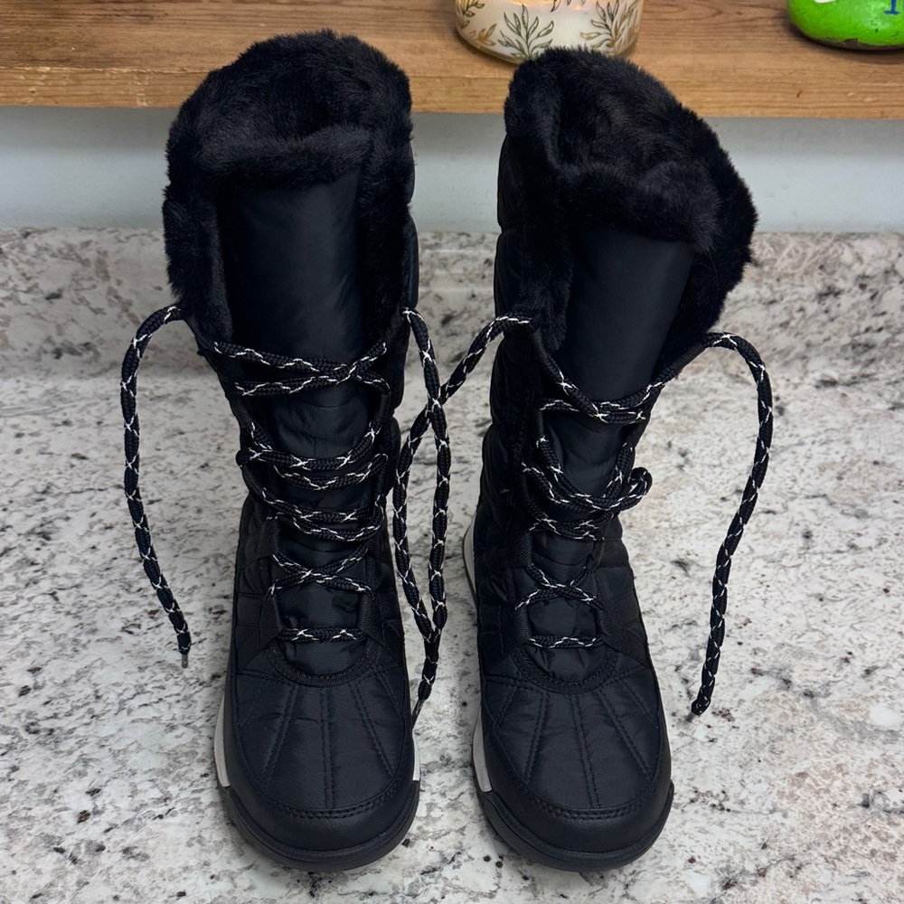 Sorel Women's Whitney II Tall Lace waterproof winter boots in black. Size 5.